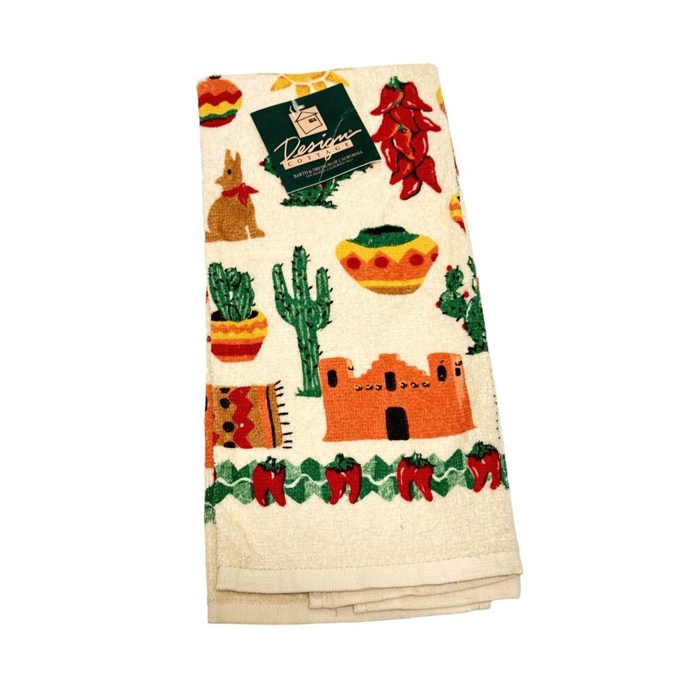 Barth & Dreyfuss Aztec Pepper Dessert Themed Hand Towel NEW FS